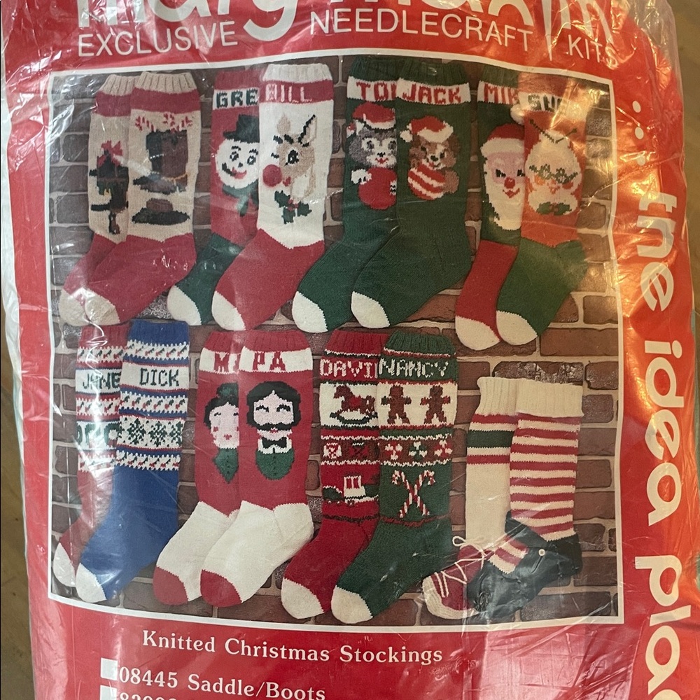 VINTAGE Mary Maxim Christmas Stocking Knitting Kit